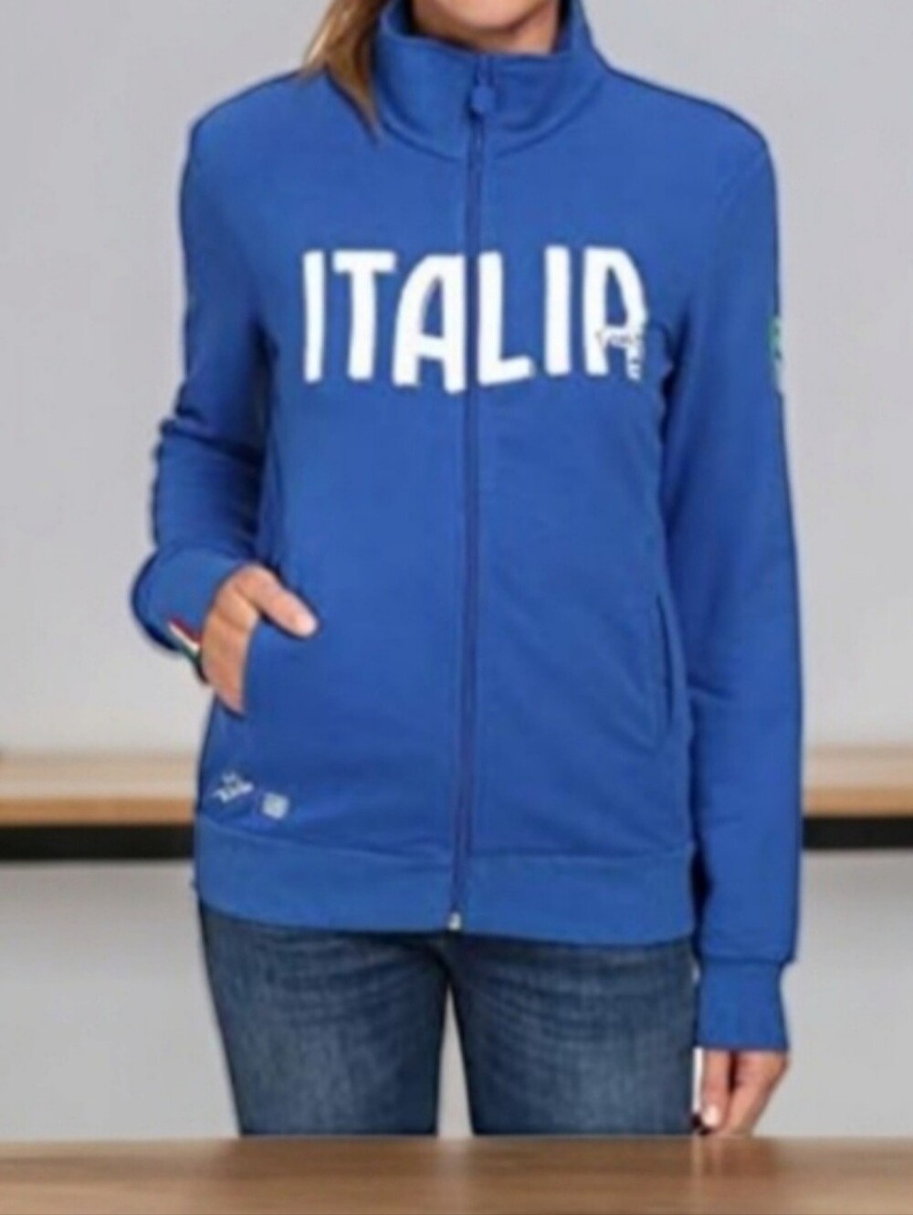 Rare Puma Vintage Y2K Italia National Soccer Athletic Track Sweatshirt Jacket